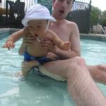 Daddy braves the kiddy pool